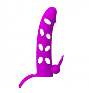 PRETTY LOVE - PowerMan Vibrating Extended Penis Sleeve (L:15.2cm - D:3.3cm)